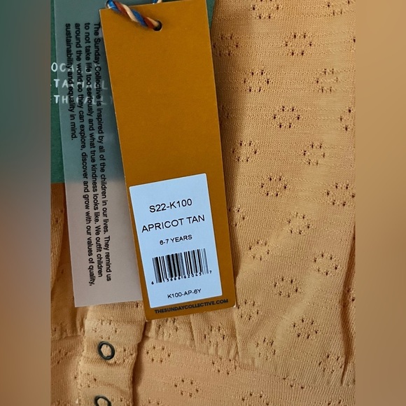 The Sunday Collective Girls 6-7 Years Orange So Sweet Tank Top Apricot Tan - Picture 5 of 8